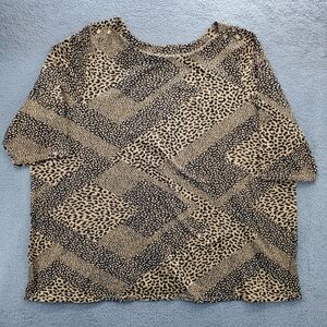 Jessica London Boatneck Tunic Women's Plus Size 34/36 Animal Print Leopard
